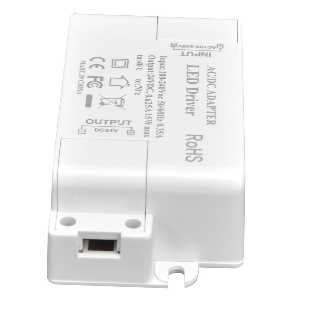 LED Driver DC24V 0.625A 15W DIY Lamp Low Voltage LED Driver Transformer AC 100‑240V