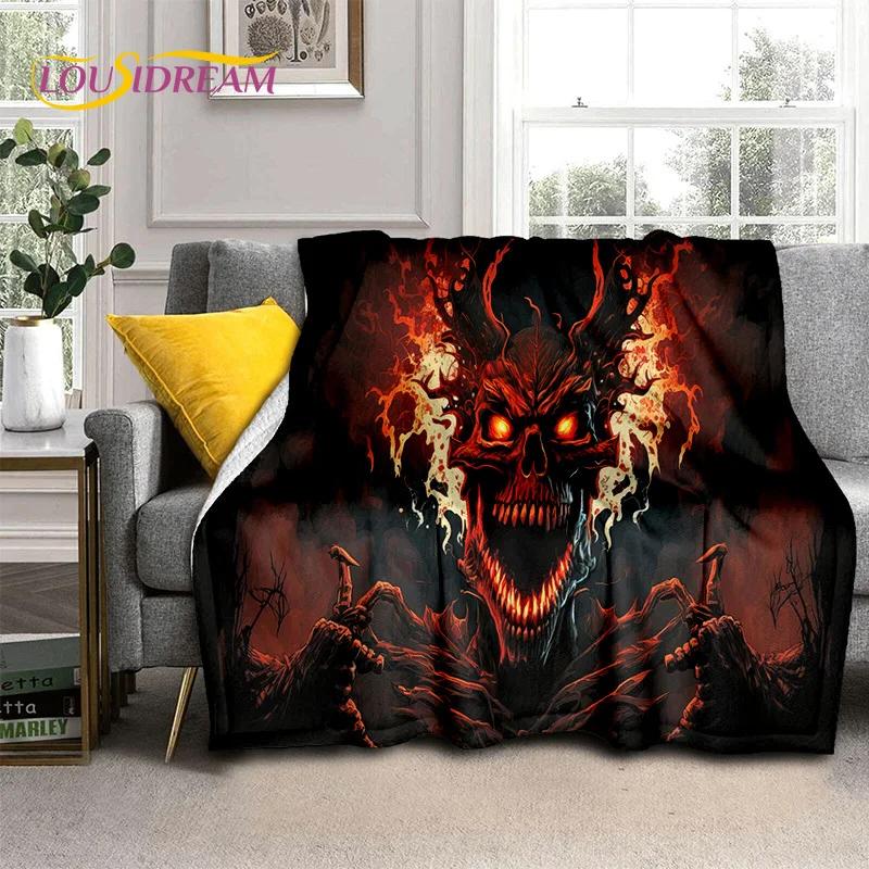 Gothic Horror Monsters Demon Skull Soft Flannel Blanket for Beds Bedroom Sofa Picnic,Throw Blanket for Cover Outdoor Leisure Nap