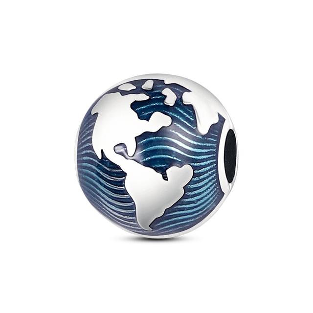 Ocean Blue Cz Бусина 925 Серебро Морская Черепаха Земляная Сова Шарм Подходит для нового браслета Летняя серия Ожерелье с подвеской