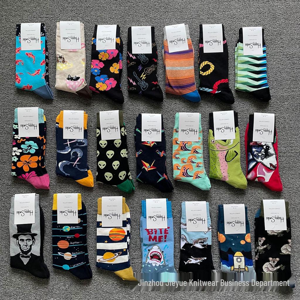 Hippy Happy Мужские Универсальные Хлопковые Носки до Середины Икры Модные