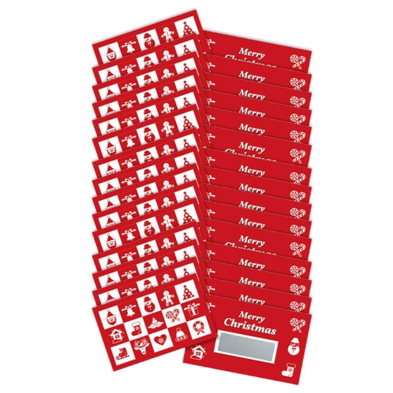 30 шт. многоразовых скретч-карт для рождественской вечеринки, купоны на подарки ручной работы для дня рождения, свадьбы, рождественского празднования