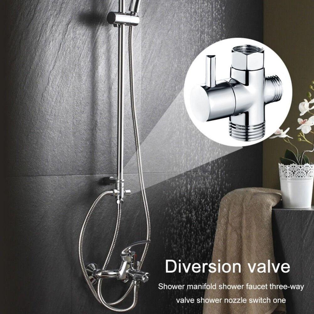 T-Adapter 3 Way Switch Faucet Valve Three Function Shower Tap Connector  Bathroom Accessories