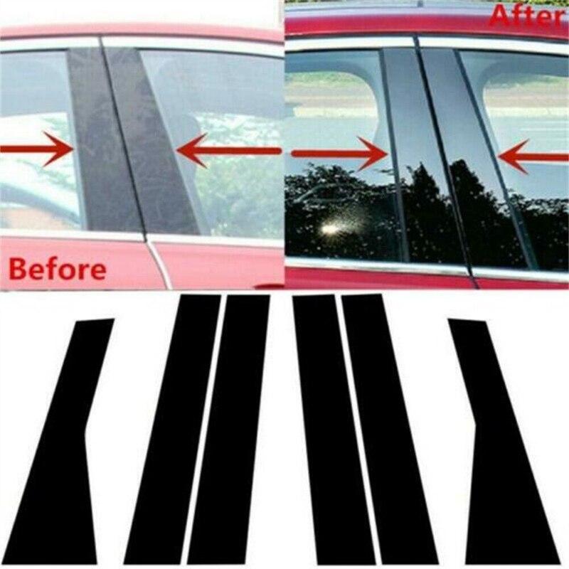 For Jeep Cherokee KL 2014-2023 Glossy Black Car Door Window Pillar Center Post Trim Stickers Auto Styling