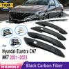 Carbon Fiber Exterior Door Handle For Hyundai Elantra 2022 CN7 7th Generation 2023 Avante I30 Sedan Car Accessories