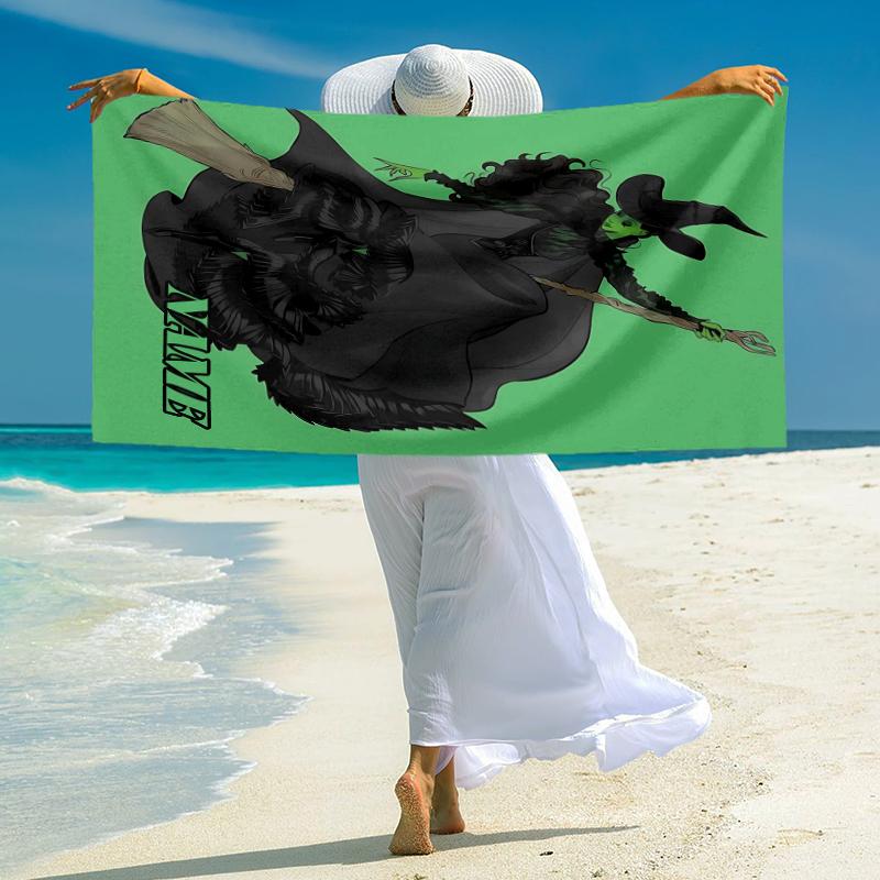 Personalized Witch Princess Adventure Beach Towel Microfiber Beach Towel Thin Absorbent for Beach Swimming Yoga Bath Sports. 0910264