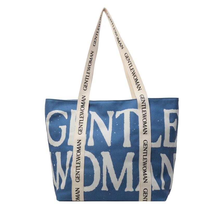 2025 Модная холщовая сумка Ленивый ветер Японская Большая вместимость Студенческая холщовая сумка Ремешок с алфавитом Сумка-тоут