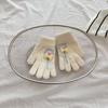 Children's Gloves Autumn and Winter Warm Love Lollipop Five Finger Gloves for Girls with Velvet and Thickening