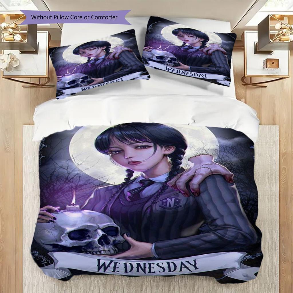 Midnight Whispers Shadows Three-piece set (1 * duvet cover + 2 * pillowcase, without core) 2D Flat Duvet cover and pillowcase Soft and comfortable