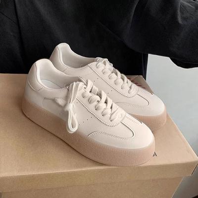 Кожаные немецкие кроссовки женские туфли на толстой подошве дышащие маленькие белые туфли осенние новые универсальные кроссовки для сноуборда повседневная спортивная обувь