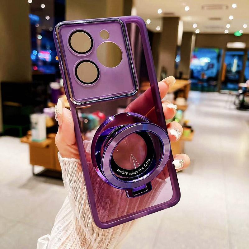 Magnetic Ring Bracket Holder Phone Case for Infinix Note 40 Pro Hot 40 40i 30i 20 Pro 12 11 10 9 Play Zero 30 Transparent Cover