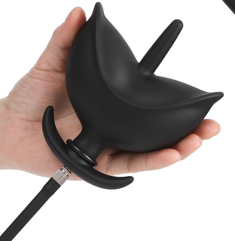 Inflatable Anal Plug Flower Shape Removable Butt Plug Anus Dilator Expander Anal Dildo for Unisex Gay Sex Game Prostate Massager