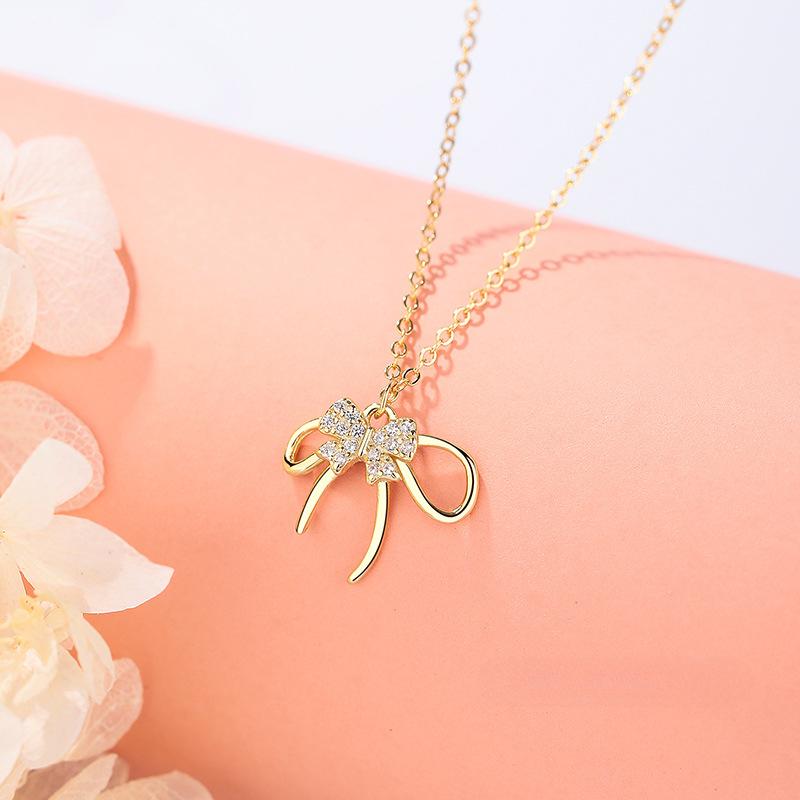 Изысканное ожерелье-бантик для женщин с передовым дизайнерским чутьем, новая легкая роскошная цепочка-воротник