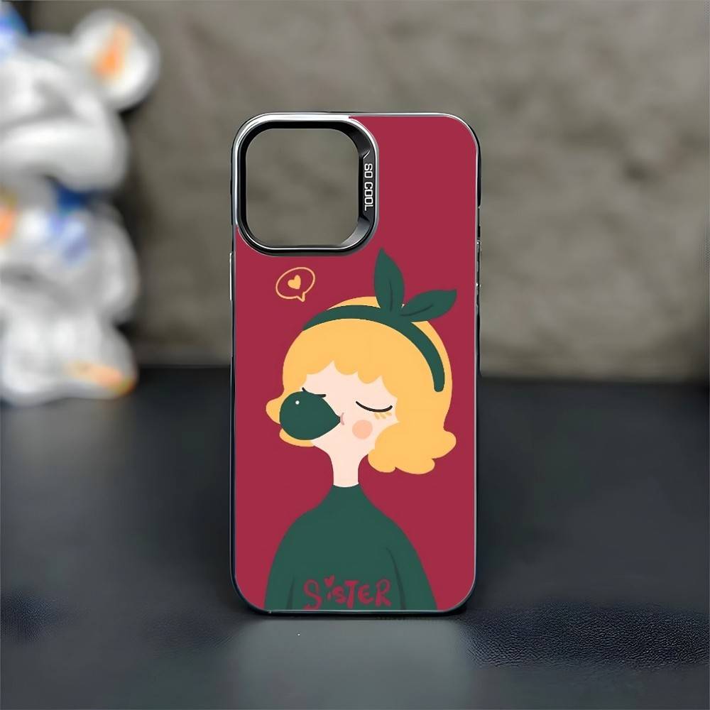 Милый чехол для телефона для iPhone 17, 16, 15, 14, 13, 12, 11 Plus, Pro Max, черный матовый, противоударный