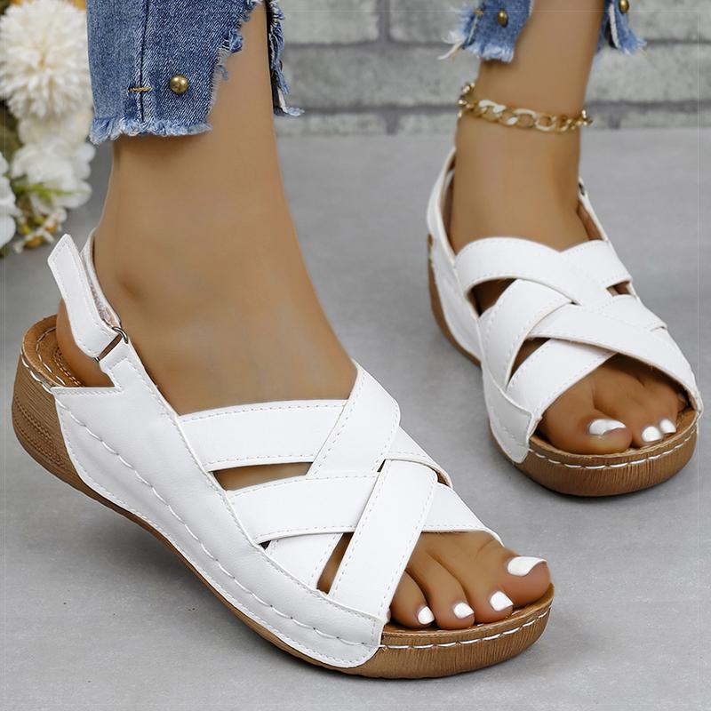 Fashion Summer Woman Shoes Sandals Elegant Women's Sandals Slip On Women's Shoes Wedge Ladies Shoes Plus Size Female Slipper Footwear
