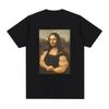 Funny Mona Lisa Fitness T-shirt Muscles Gym Casual Graphic Short Sleeve T-shirts Unisex Fashion Casual T Shirt