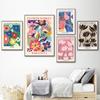 Абстрактные красочные винтажные цветы настенная живопись холст скандинавские постеры и принты настенные картины для декора гостиной без рамки