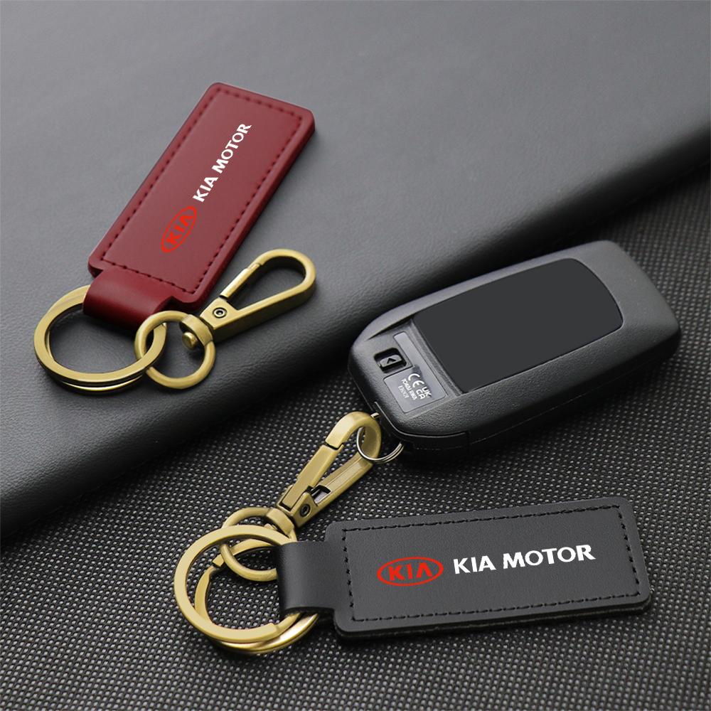 2026 Hot Car Sticker Trendy Car Keychain Leather Key Chain Ring Keyring For KIA KN Sportage Ceed Sorento Cerato Optima Picanto R