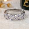 Delicate Purple Zircon Rings for Women Silver Color Engagement Ring Wedding Jewelry