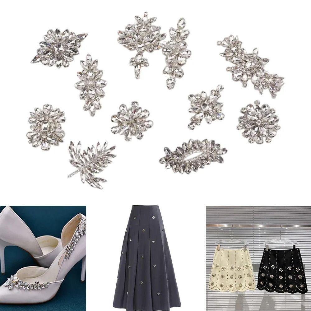 Diamond Decoration Rhinestone Patches Glue Back Beading Applique Luxury Rhinestone Applique