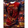 2026 Summer Unisex Spain Fan Soccer Jersey Bull National Emblem Pattern Background Casual Street Athletic Uniform FamilyMatching