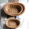 Oval Bread Tray Brown Organization Box Creative Kitchen Storage Basket