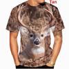 Men's Fashion Deer Hunting Camo 3D Printed T-shirt Men's Leisure Round Neck Short Sleeve T-shirt Plus Size Comfortable Top