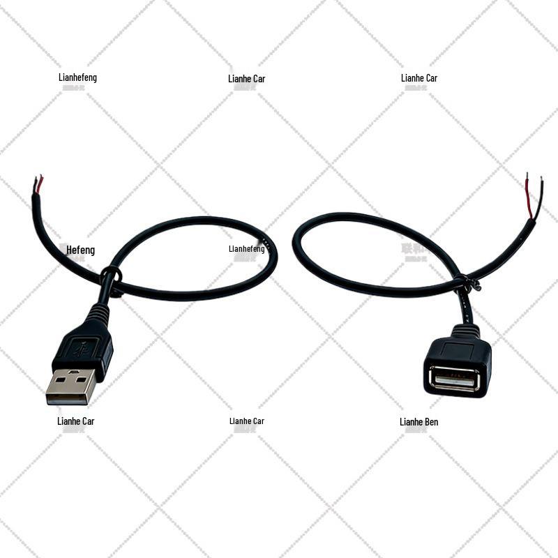 USB-удлинитель "папа-мама" для светодиодной ленты/вентилятора, питание и зарядка, двухжильный, с одной головкой, оголенные провода