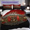 Manchester emblem flag Bedding (1 * duvet cover + 2 * pillowcase, without core) 2D Flat Soft and comfortable Bedding set Christmas birthday gift