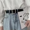 1 Pcs Women Simple Fashion PU Leather Belt For Women Square Buckle Pin Buckle Jeans Black Belt Vintage Strap Female Waistband