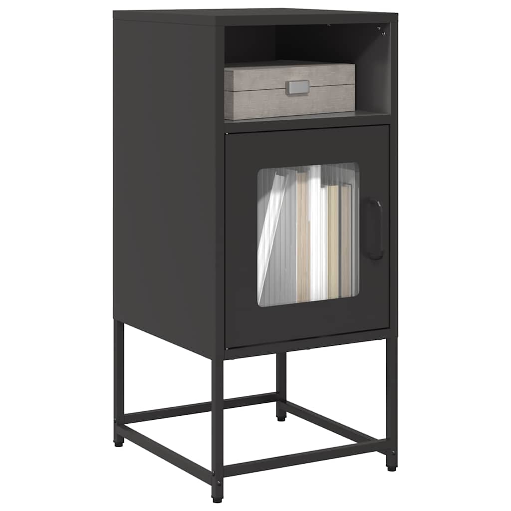 vidaXL Nachttisch Schwarz 36x39x78 cm Kaltgewalzter Stahl