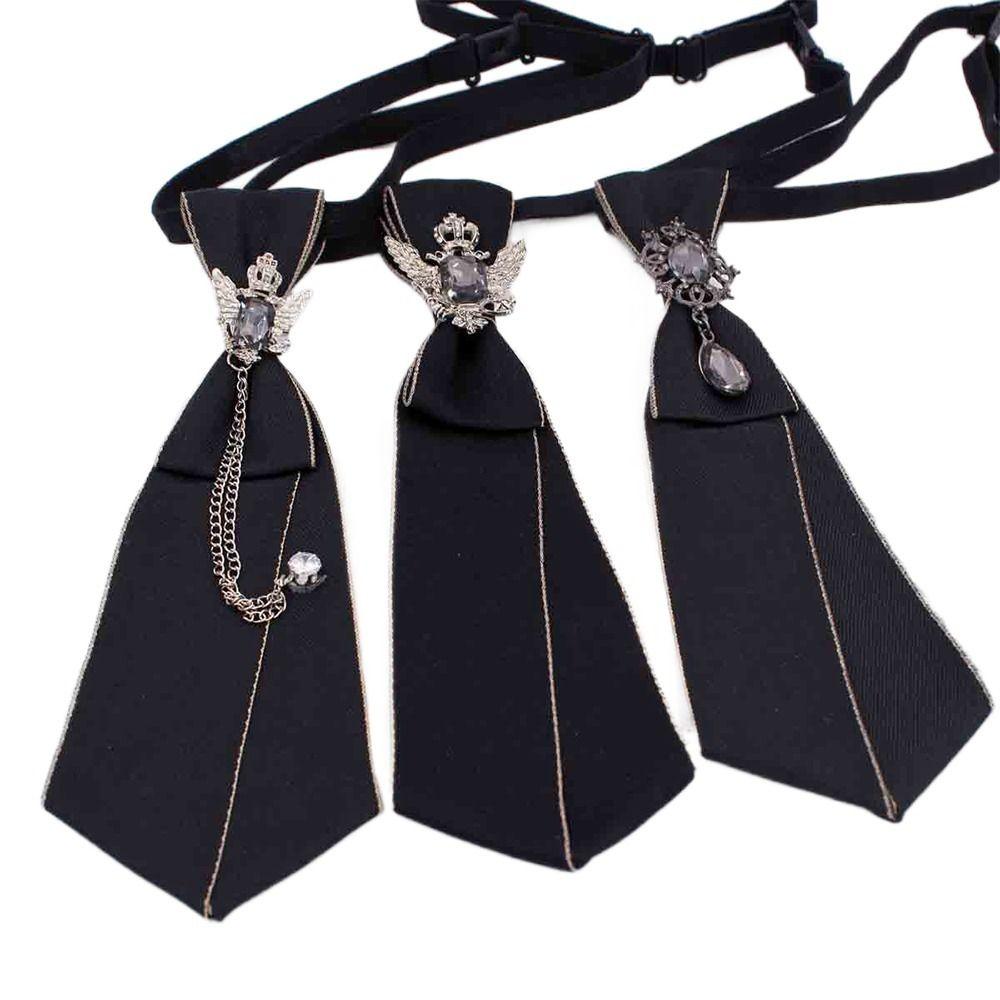 Punk Jewelry Bowtie Crystal Pendant JK Shirt Decoration Fashion Cravat Men Women
