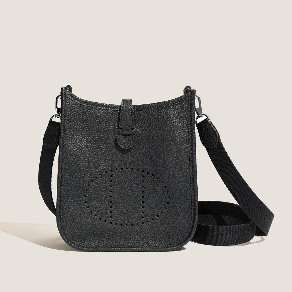 H Home Genuine Leather Evelyne Women's Mini Togo Leather Crossbody Tote Bag