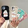 Для iPhone Redmi 13 13C 14C Note 13 12 Pro Samsung A05 A06 A13 A14 A15 A16 Honor X6 X6a X8 X8a мягкий волнистый край мультяшный милый чехол для телефона с рисунком собаки