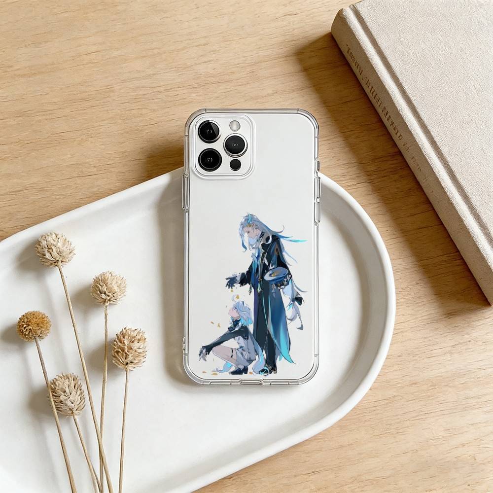 Чехол для телефона Neuvillette Genshin Impact Для iPhone 17 16 15 14 13 12 11 Mini Pro Max Plus Прозрачный чехол