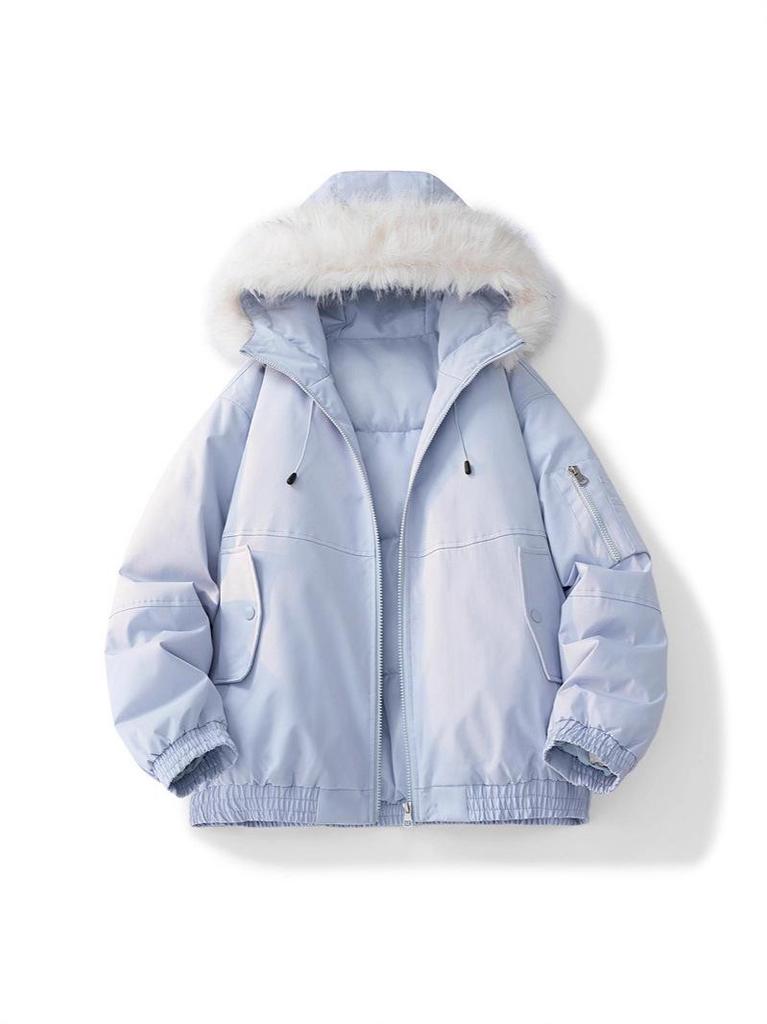 Parker Unisex Winter Cotton Jacket: New Arrival Hooded Fur Collar, Thickened for Warmth and Casual Wear