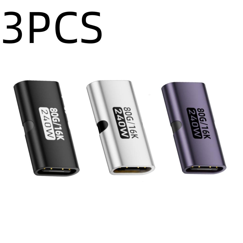 USB C to C Adapter PD3.1 240W Female to Female 80Gbps Fast Charging 16K 60Hz High Speed Type C Connector Converter 5