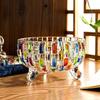 Glass European Style Candy Jar Colorful Snack Jar Elegant Halloween Candy Storage Box  Living Room