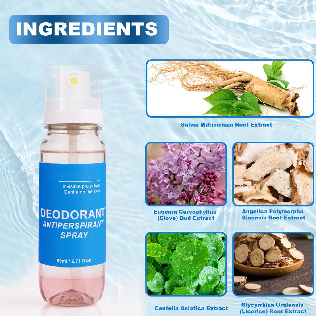 Дезодорант-спрей против пота, очищающий подмышки, запах пота, свежий и сухой спрей, 1 шт., 80 мл