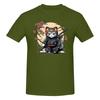 Piece Ronin Warrior Novelty  Cotton TShirt Samurai Cat Tees Tops For Unisex
