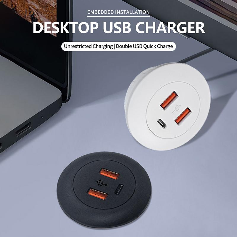 Embedded Desktop Multi Port USB2.0 To USB TYPE-C Charge Connector Extension Cord Concealed Fast Charging CableGood Quality