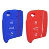 Силиконовый чехол для автомобильного ключа для Volkswagen VW Golf 7 Polo Tiguan Kodiaq Karoq mk7 Skoda Octavia A7 SEAT Leon Ibiza Брелок 3 кнопки