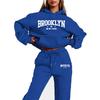 Autumn Winter BROOKLYN Sweater Pants Set Women Hoodie Set Street Hip Hop Clothing Casual Female Clothing Plush Sweatshirt
