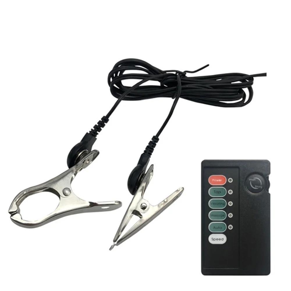 Electric Shock Nipple Clamps Breast Clips Labia Clamp Medical Themed Toy Electric Stimulation Erotic Sex Toys For Women Couples