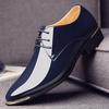Mens Patent Leather Shoes Men Dress Shoes Lace Up Pointed Toe Wedding Business Party 5 Colors Big Size Rtg5 Mens Dress Shoes