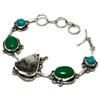 Moonstone Rough Green Onyx Gemstone 925 Silver Plated Jewelry Bracelet 6-8"
