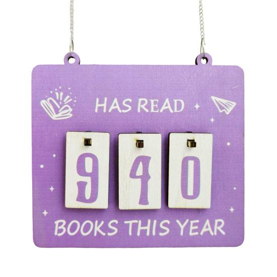Hanging Book Read Tracker Handmade Wooden Book Counter Has Read Book This Year Bookshelf Hanging Sign Book Lovers Gift