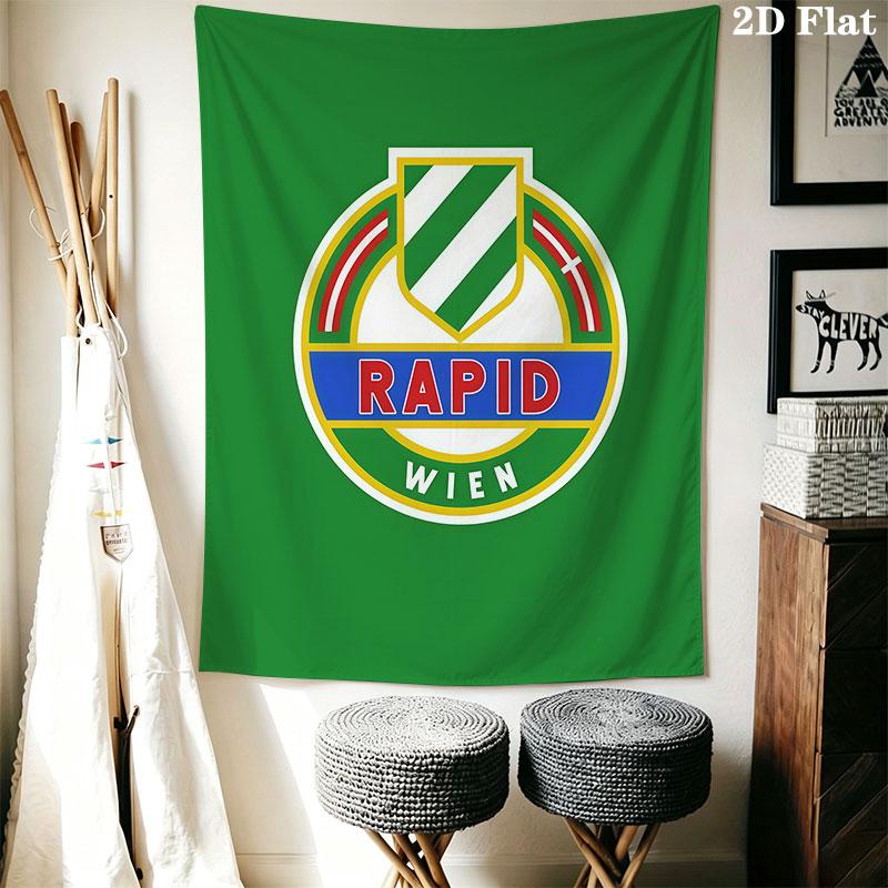 Rapid Wien logo Wall Hanging Printed Fabric Blanket Decorative Tapestries for Bedroom Living Room Home Decor