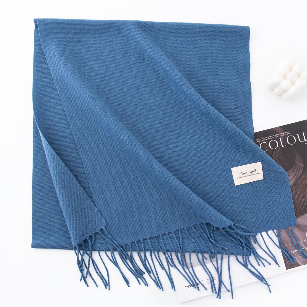 Solid Color Imitation Cashmere Scarf Women's Winter Warm Shawl Neck Scarves