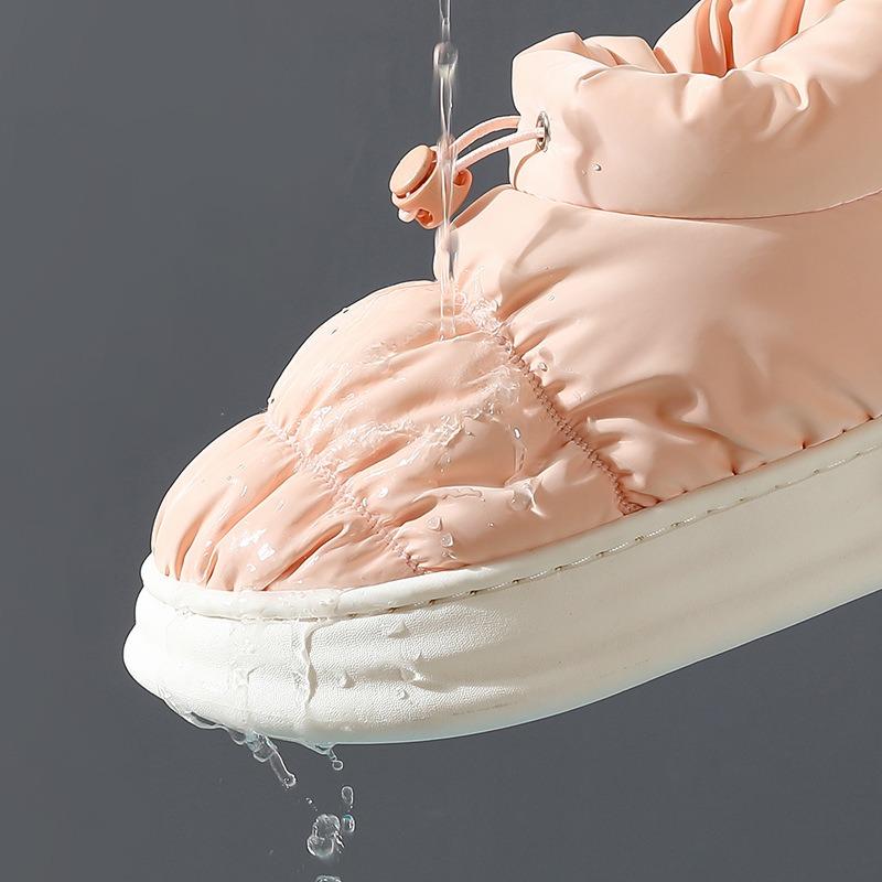 Хлопковые тапочки женские пуховые домашние для дома, комнатные, на толстой подошве, нескользящие, парные, мужские водонепроницаемые хлопковые туфли для тепла дома