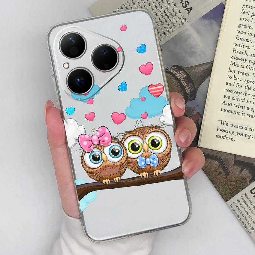 For Huawei Honor Magic5 400 Pura 80 Pro Ultra Phone Cover Beautiful Girls Patterns Transparent Slim Silicone Anti Fall Housing For Huawei Bumper Shell